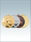 MK213 Медаль металлическая видовая ФУТБОЛ, цвет - ЗОЛОТО, СЕРЕБРО, БРОНЗА, диаметр 25ММ