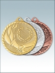 MK239 Медаль металлическая видовая ФАКЕЛ, цвет - СЕРЕБРО, диаметр - 50 мм