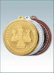 MK241 Медаль металлическая видовая ШАХМАТЫ, цвет - СЕРЕБРО, БРОНЗА, диаметр - 50 мм