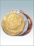 MK243 Медаль металлическая видовая ФУТБОЛ, цвет - СЕРЕБРО, БРОНЗА, диаметр - 50 мм
