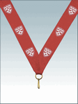 Лента для медалей LN15а, цвет красный, возможно нанесение текста или логотипа, ширина 22 мм