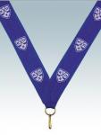 Лента для медалей LN15b, цвет синий, возможно нанесение текста или логотипа, ширина 24 мм