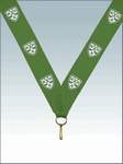 Лента для медалей LN15с, цвет зеленый, возможно нанесение текста или логотипа, ширина 22 мм