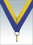 Лента для медалей LN20, цвет желтый/синий, ширина 22 мм