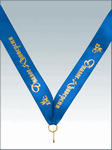 Лента для медалей LN27b, цвет синий, возможно нанесение текста или логотипа, ширина 22 мм