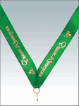 Лента для медалей LN27с, цвет зеленый, возможно нанесение текста или логотипа, ширина 22 мм