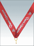 Лента для медалей LN28а, цвет красный, возможно нанесение текста или логотипа, ширина 22 мм