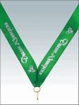 Лента для медалей LN28с, цвет зеленый, возможно нанесение текста или логотипа, ширина 22 мм