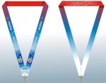 Лента для медали "Россия" 20мм*850мм, с карабином, с сублимац.полноц.печатью