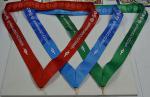 Лента для медали Черкесск спортивный, зеленая 30*850мм, с карабином, с сублимац.полноц.печатью