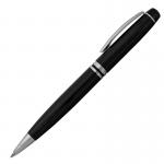 Ручка шариковая, черный метал. корпус, серебр. детали Index IMWT1136, под гравировку